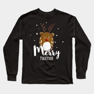 Merry Yuletide Christmas With Reindeer Rudolph Long Sleeve T-Shirt